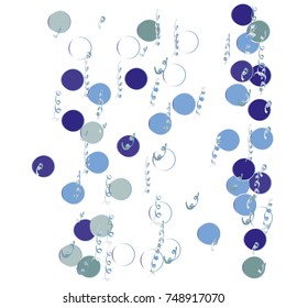 Festive colorful round confetti background. Vector illustration for decoration of holidays, postcards, posters, websites, carnivals, birthday and children's parties. White background