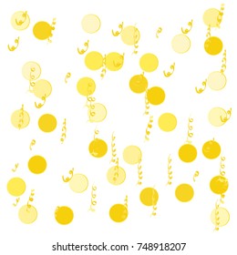 Festive colorful round confetti background. Vector illustration for decoration of holidays, postcards, posters, websites, carnivals, birthday and children's parties. White background