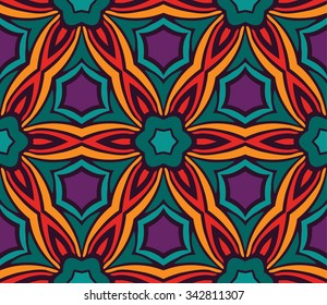 Festive Colorful seamless vector pattern ornamental. Geometric print