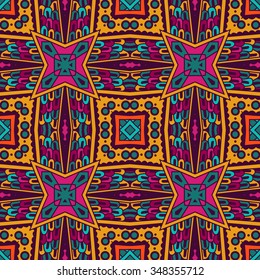 Festive Colorful seamless vector pattern ornamental. Geometric print