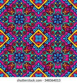 Festive Colorful seamless vector pattern ornamental. Geometric print