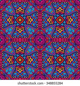 Festive Colorful seamless vector pattern ornamental. Geometric print
