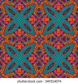 Festive Colorful seamless vector pattern ornamental. Geometric print