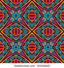 Festive Colorful seamless vector pattern ornamental. Geometric print