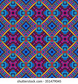Festive Colorful seamless vector pattern ornamental. Geometric print
