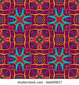 Festive Colorful seamless vector pattern ornamental. Geometric design