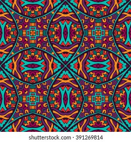 Festive Colorful seamless vector pattern ornamental. Geometric print