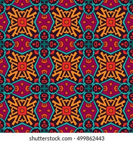 Festive Colorful seamless vector pattern ornamental. Geometric print. Mexican design 