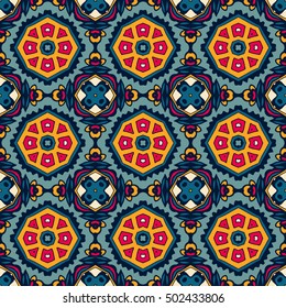 Festive Colorful seamless vector pattern ornamental. Geometric print
