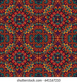 Festive Colorful seamless vector pattern ornamental. Geometric print