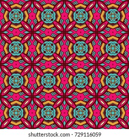 Festive Colorful seamless vector pattern ornamental. Geometric print