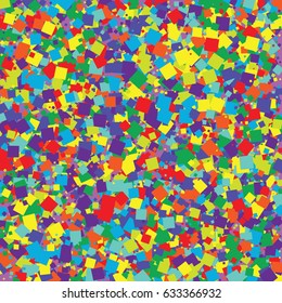 Festive colorful square confetti background. Square vector texture for holidays, postcards, posters, websites, carnivals, birthday and children's parties. Cover mock-up.