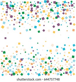 Festive colorful square confetti background. Square  vector  texture for holidays, postcards, posters, websites, carnivals, birthday and children's parties. Cover mock-up