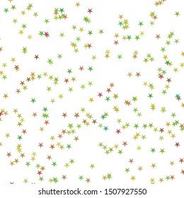 Festive colorful star confetti background. Rectangle vector texture for holidays, postcards, posters, websites, carnivals, birthday
