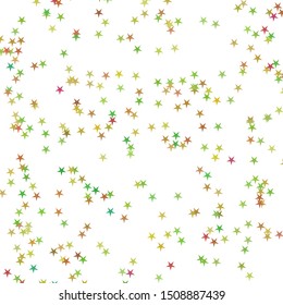 Festive colorful star confetti background. Rectangle vector texture for holidays, postcards, posters, websites, carnivals, birthday