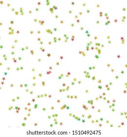 Festive colorful star confetti background. Rectangle vector texture for holidays, postcards, posters, websites, carnivals, birthday