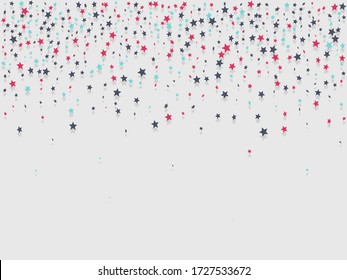 Festive colorful star confetti background. Vector illustration.