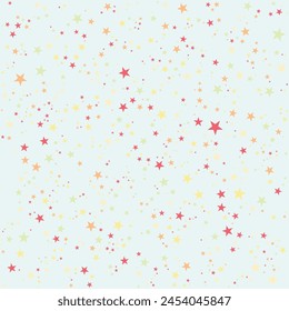 Festive colorful star confetti background. Vector illustration for holiday decoration