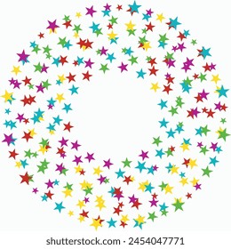 Festive colorful star confetti background. Vector illustration for holiday decoration