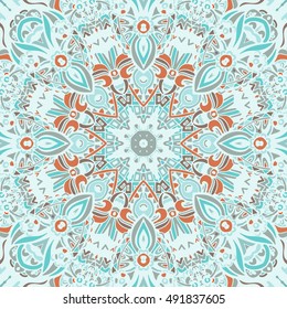 Festive Colorful Tribal ethnic seamless vector pattern ornamental. Geometric print
