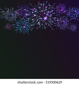 Festive colour firework background. Vector illustration. 10 eps