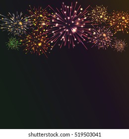 Festive Colour Firework Background. Vector Illustration. 10 Eps