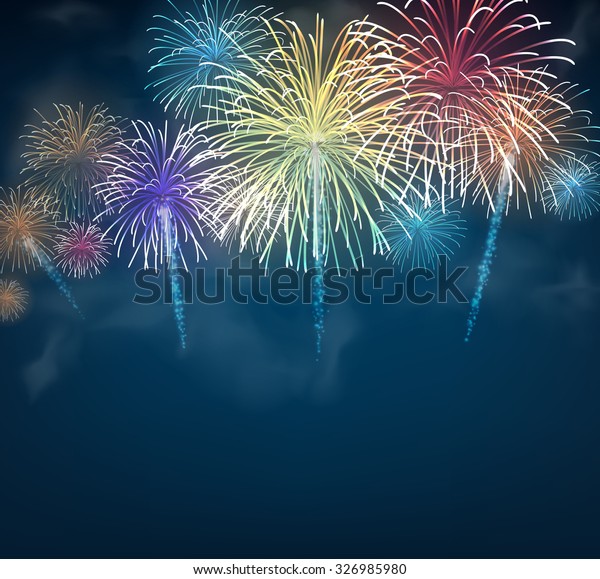 祭りの色の花火の背景 ベクターイラスト のベクター画像素材 ロイヤリティフリー