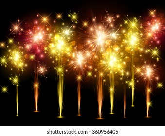 Festive colourful firework background. Vector illustration.