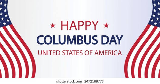 Día de Colón Texto América Bandera Diseño