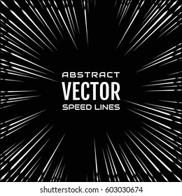 Festive comic radial speed line on black background, like fireworks. Effect power explosion illustration. Design element. Vector