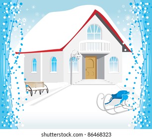 Festive composition for Christmas card. Vector