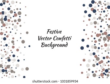 Festive confetti background. Frame vector pattern texture for weddings