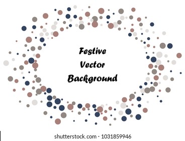 Festive  confetti background. Frame vector pattern texture for holiday, postcard, poster, carnival, banner, birthday and children's parties. 