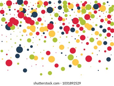 Festive confetti background. Frame vector pattern texture for holiday, postcard, poster, carnival, banner, birthday and children's parties.