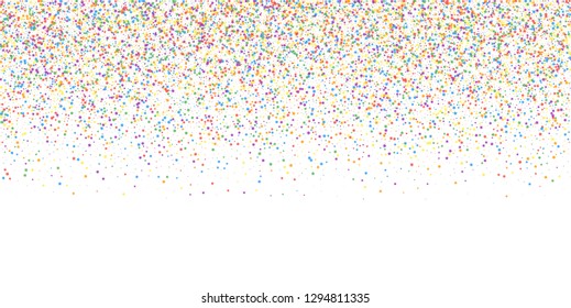 Festive confetti. Celebration stars. Childish bright stars on white background. Divine festive overlay template. Lively vector illustration.