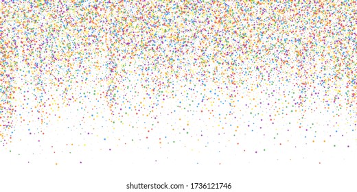 Festive confetti. Celebration stars. Childish bright stars on white background. Cute festive overlay template. Popular vector illustration.