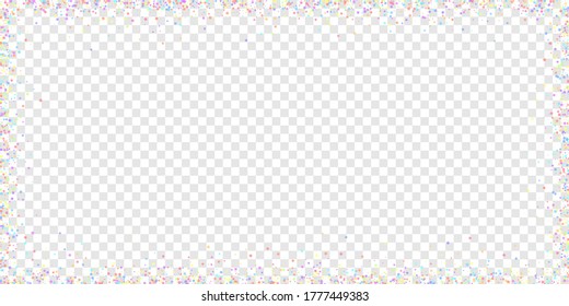Festive confetti. Celebration stars. Colorful stars small on transparent background. Delightful festive overlay template. Powerful vector illustration.