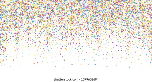 Festive confetti. Celebration stars. Joyous confetti on white background. Cute festive overlay template. Uncommon vector illustration.