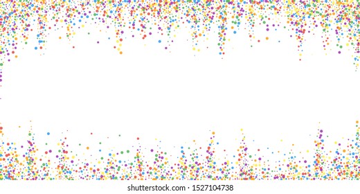 Festive confetti. Celebration stars. Joyous confetti on white background. Decent festive overlay template. Stylish vector illustration.