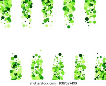 Festive confetti circle decoration for card background, holiday vector illustration. Childish color round confetti dots, circles chaotic scatter, trendy rich bokeh background.