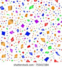 Festive confetti. Colored 3d party elements. Vector illustration
