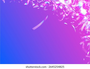 Festive Confetti. Disco Glitter. Pink Laser Background. Explosion Effect. Digital Flag. Happy Christmas Explosion. Unicorn Poster. Retro Texture. Blue Festive Confetti