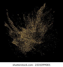 Festive confetti explosion. Confetti explosion, gold dust particles. Sparkling shiny texture effect, design elements.