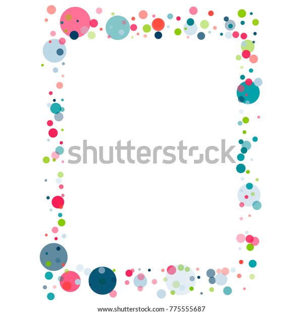 Festive Confetti Frame Border Childish Colorful Stock Vector (Royalty ...