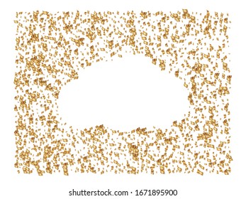 Festive confetti isolated on white background. Magic particles. Vector illustration. Golden trendy, modern, falling elements for postcard, banner, poster or other creative projects.