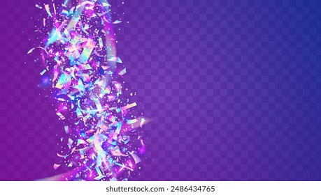Festive Confetti. Purple Laser Glitter. Glare Concept. Disco Background. Neon Burst. Abstract Flag. Art Iridescent Illustration. Unicorn Tinsel. Blue Festive Confetti