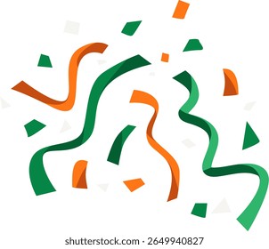 Festive Confetti with Ribbons with Indian Tricolor