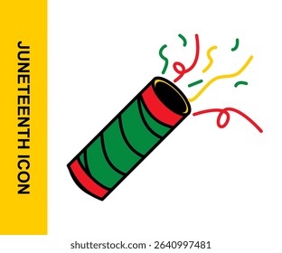 Festive confetti vector design in Juneteenth colors. Ideal for celebration-themed designs such as posters, banners, or event invitations.