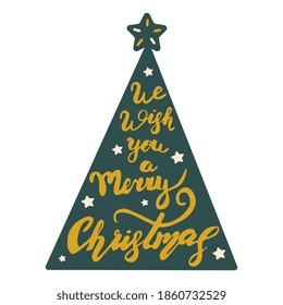 Festive creative Christmas tree in trendy colors Set Sail Champagne, Fortuna Gold, Tidewater Green isolated on a white background. 2021. Merry Christmas and happy holidays.