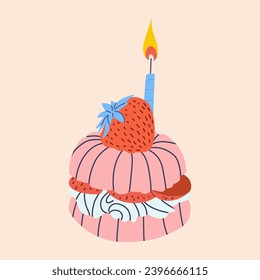 Festive cupcake. Sweets with cream, muffin, festive dessert, confectionery. 